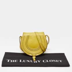 Pre Owned Chloe Yellow Leather Small Marcie Crossbody Bag