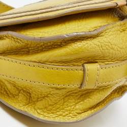 Pre Owned Chloe Yellow Leather Small Marcie Crossbody Bag