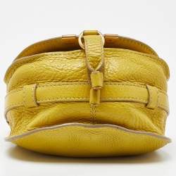 Pre Owned Chloe Yellow Leather Small Marcie Crossbody Bag