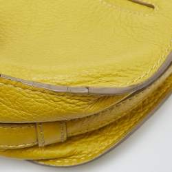 Pre Owned Chloe Yellow Leather Small Marcie Crossbody Bag