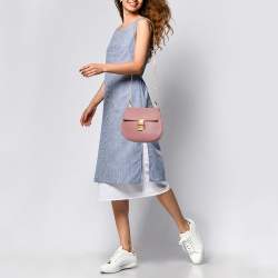 مملوكة مسبقًا Chloe Pink Leather Medium Drew Shoulder Bag