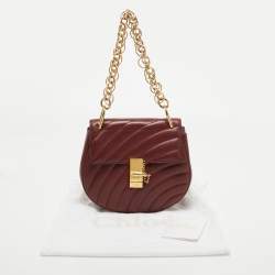 Chloe Red Quilted Leather Medium Drew Shoulder Bag