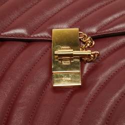 Chloe Red Quilted Leather Medium Drew Shoulder Bag