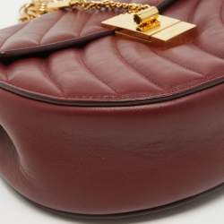 Chloe Red Quilted Leather Medium Drew Shoulder Bag