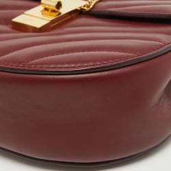 Chloe Red Quilted Leather Medium Drew Shoulder Bag