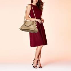 Pre Owned Chloe Beige Leather Medium Paraty Satchel