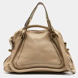 Pre Owned Chloe Beige Leather Medium Paraty Satchel