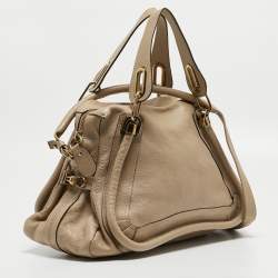 Pre Owned Chloe Beige Leather Medium Paraty Satchel