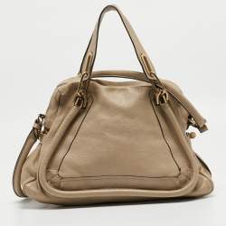 Pre Owned Chloe Beige Leather Medium Paraty Satchel