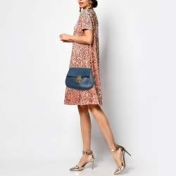 مملوكة مسبقًا Chloe Blue Leather Medium Drew Shoulder Bag