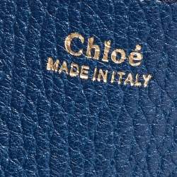 مملوكة مسبقًا Chloe Blue Leather Medium Drew Shoulder Bag