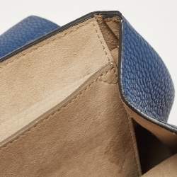 مملوكة مسبقًا Chloe Blue Leather Medium Drew Shoulder Bag