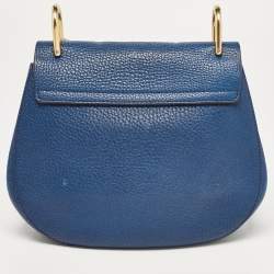 مملوكة مسبقًا Chloe Blue Leather Medium Drew Shoulder Bag