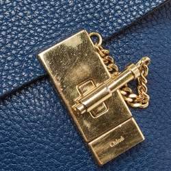مملوكة مسبقًا Chloe Blue Leather Medium Drew Shoulder Bag