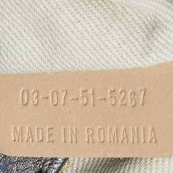 Pre Owned Chloe Blue/Metallic Denim and Leather Zip Satchel