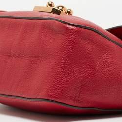 Pre Owned حقيبة كتف كلوي ألسي جلد أحمر صغيرة