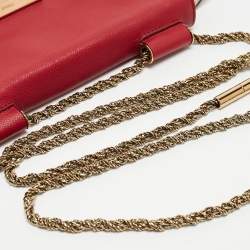 Pre Owned حقيبة كتف كلوي ألسي جلد أحمر صغيرة