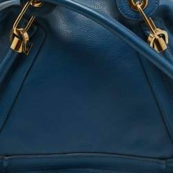 Chloe Blue Leather Medium Paraty Satchel