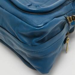 Chloe Blue Leather Medium Paraty Satchel