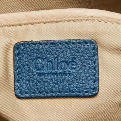 Chloe Blue Leather Medium Paraty Satchel