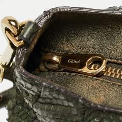 Pre Owned Chloe Green Python and Leather Ethel Tote