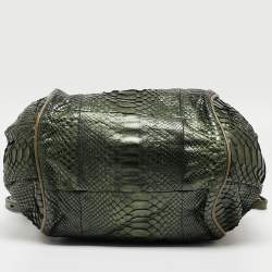 Pre Owned Chloe Green Python and Leather Ethel Tote