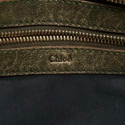 Pre Owned Chloe Green Python and Leather Ethel Tote