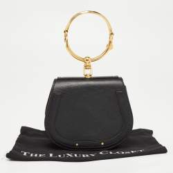 Pre Owned Chloe Black Leather Small Nile Bracelet Bag