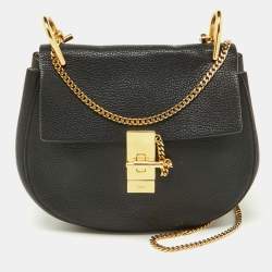 Chloe Black Leather Medium Drew Shoulder Bag