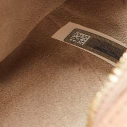 Pre Owned Chloe Peach Crocodile Embossed Leather Mini C Round Crossbody Bag