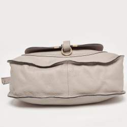 Pre Owned Chloé Grey Leather Medium Marcie Satchel