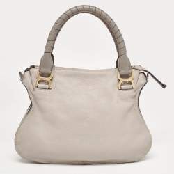 Pre Owned Chloé Grey Leather Medium Marcie Satchel