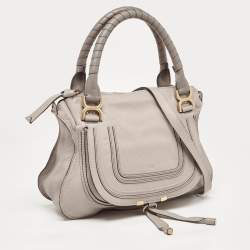Pre Owned Chloé Grey Leather Medium Marcie Satchel