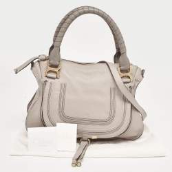 Pre Owned Chloé Grey Leather Medium Marcie Satchel