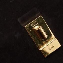 Pre Owned Chloe Black Leather and Suede Small Drew Chain Crossbody Bag