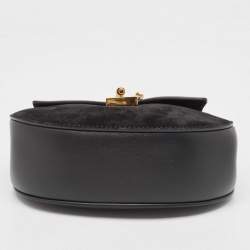 Pre Owned Chloe Black Leather and Suede Small Drew Chain Crossbody Bag