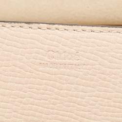 Chloe Peach/Brown Pebbled Leather Medium Drew Shoulder Bag