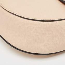 Chloe Peach/Brown Pebbled Leather Medium Drew Shoulder Bag
