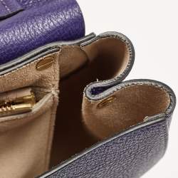 Pre Owned Chloe Dark Purple Leather Large Drew Shoulder Bag