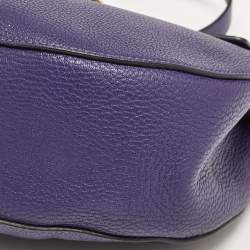 Pre Owned Chloe Dark Purple Leather Large Drew Shoulder Bag