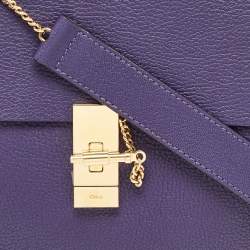 Pre Owned Chloe Dark Purple Leather Large Drew Shoulder Bag