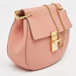 Chloe Salmon Pink Leather Medium Drew Shoulder Bag