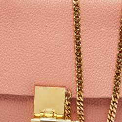 Chloe Salmon Pink Leather Medium Drew Shoulder Bag