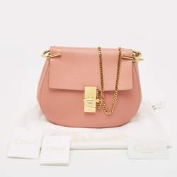 Chloe Salmon Pink Leather Medium Drew Shoulder Bag
