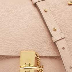 Pre Owned Chloe Rose Poudre Leather Large Drew Shoulder Bag