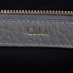 Chloe Grey Pebbled Leather Medium Sally Flap Shoulder Bag