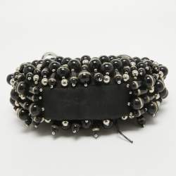 مملوكة مسبقًا Chloe Black Canvas Beaded Bracelet Hobo 