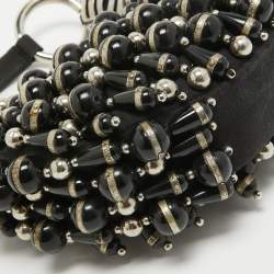 مملوكة مسبقًا Chloe Black Canvas Beaded Bracelet Hobo 