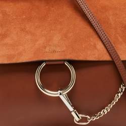 Pre Owned حقيبة كتف كلوي فاي سويدي وجلد بني متوسطة