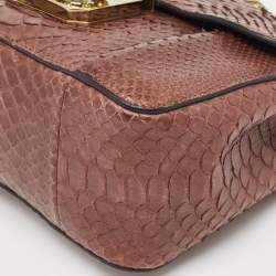 Pre Owned Chloé Brown Python Small Elsie Shoulder Bag